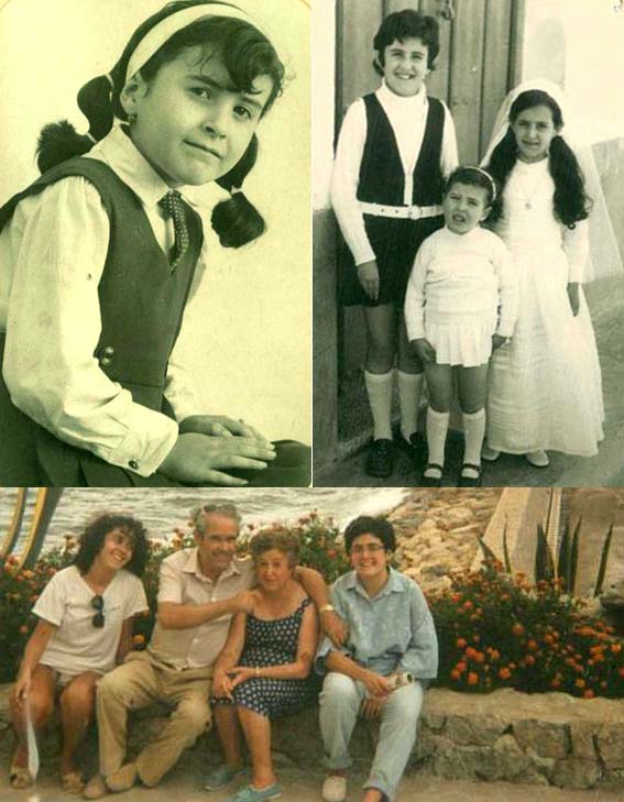  Las hermanas Pili, Puri y Encarni Villegas Calvo y sus padres 