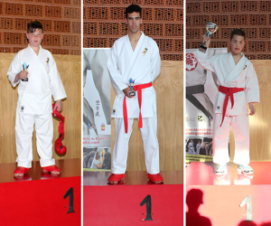 Rubén, Eloy y José María campeones de karate en Güevéjar (Granada)