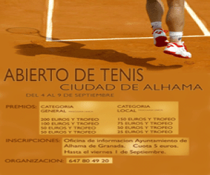 Convocado el abierto de tenis de Ciudad de Alhama