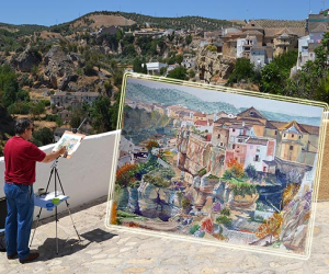 Alhama recreada a través de las acuarelas de Juan Miguel Torres 