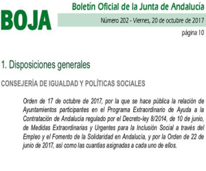 La Junta asigna al Ayuntamiento más de 27.000 euros para crear empleo en Alhama