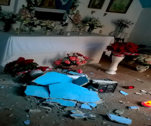 Se desprende parte del techo de la ermita de Los Ángeles