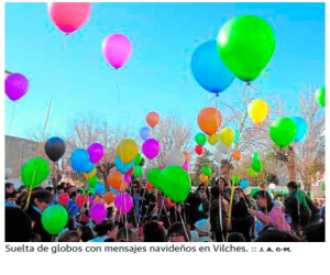 El deseo navideño de un vilcheño viaja en globo hasta Arenas del Rey