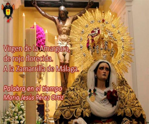 Virgen de la Amargura, de rojo florecida. A la Zamarrilla de Málaga