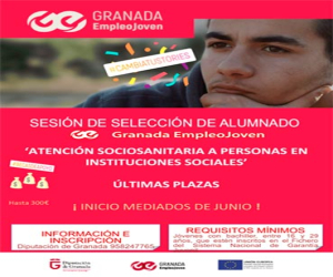 Últimas plazas del curso de ‘Atención sociosanitaria’ a personas en Instituciones Sociales