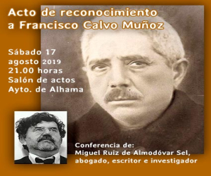 Este sábado tendrá lugar un acto de reconocimiento a Francisco Calvo Muñoz
