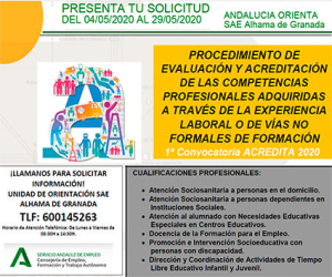 Publicada la primera convocatoria de “ACREDITA” 2020