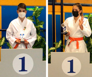 Alejandro Rubio y María Castillo primeros puestos en el trofeo de primavera de karate celebrado en Loja