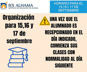 Entrada escalonada al IES, inicio de curso 2021/22