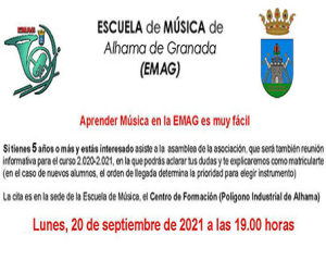 La escuela de música inicia el proceso de matriculación para el curso 2021-2022