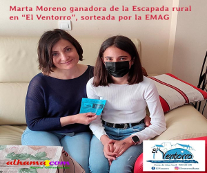 Marta Moreno ganadora de la Escapada rural en “El Ventorro”, sorteada por la EMAG