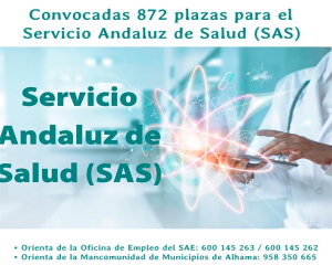 Convocadas 872 plazas para el Servicio Andaluz de Salud (SAS)