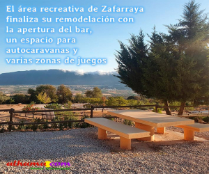 El área recreativa de Zafarraya finaliza su remodelación con la apertura del bar, un espacio para autocaravanas y varias zonas de juegos