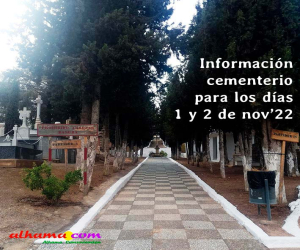 Horario de autobús para el cementerio municipal de Alhama, los días 1 y 2 de noviembre 