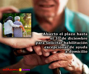 Abierto el plazo hasta el 31 de diciembre para solicitar habilitación excepcional de ayuda a domicilio