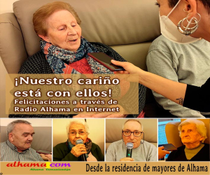 Los mayores de la residencia nos felicitan a través de Radio Alhama en Internet