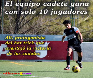 El equipo cadete gana con solo 10 jugadores