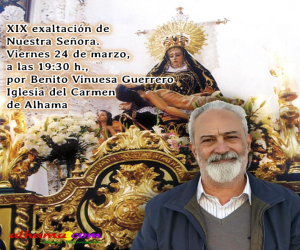 La XIX exaltación de Nuestra Señora este viernes será pronunciada por Benito Vinuesa Guerrero