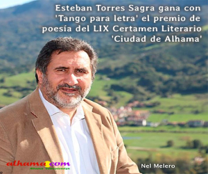 Esteban Torres Sagra gana con 'Tango para letra' el premio de poesía del LIX Certamen Literario 'Ciudad de Alhama'
