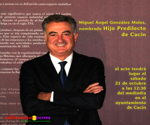 Miguel Ángel González Moles, Hijo Predilecto de Cacín