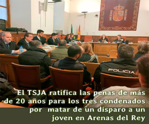 El TSJA ratifica las penas de más de 20 años para los tres condenados por matar de un disparo a un joven en Arenas del Rey