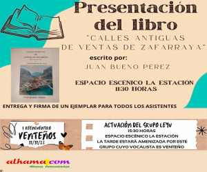 Juan Bueno presenta este sábado, 11 de noviembre, su libro en Ventas de Zafarraya