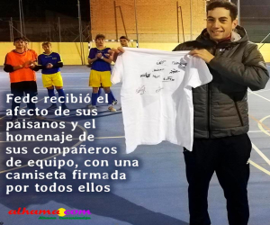 El CD Jayena CF con Fede, ¡Ánimo Fede! Fede ya está en casa