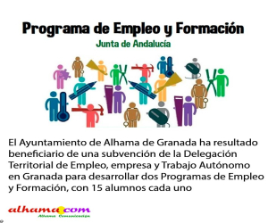 Programas de empleo y formación Ayuntamiento de Alhama