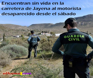 Encuentran sin vida en la carretera de Jayena al motorista desaparecido desde el sábado
