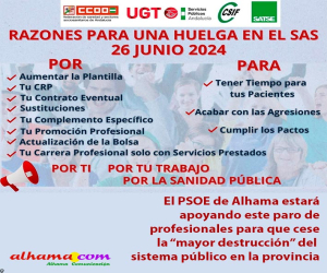 El PSOE apoya el paro parcial de profesionales sanitarios y exige a Moreno Bonilla que cese la “mayor destrucción” del sistema público en la provincia