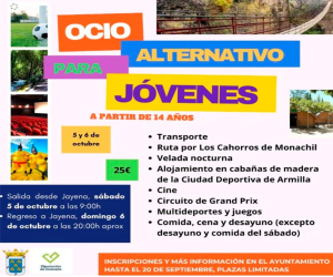 Ocio alternativo para jóvenes de Jayena, dentro de juventud 2024