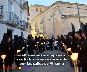 Los alhameños acompañaron a su Patrona en su recorrido por las calles de Alhama