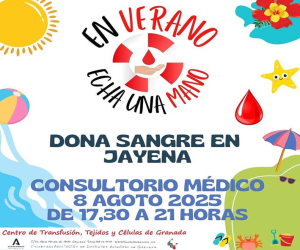 Donación de sangre en Jayena el 8 de agosto