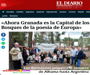 Un bosque nacido en Los Bermejales proyecta la comarca de Alhama hasta Argentina