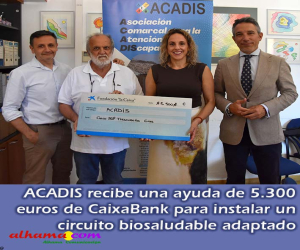 ACADIS recibe una ayuda de 5.300 euros de CaixaBank para instalar un circuito biosaludable adaptado