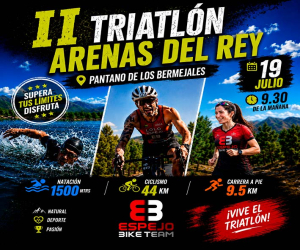 El II Triatlón Arenas del Rey pondrá a prueba los límites de los participantes el próximo 19 de julio