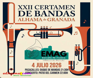 Alhama celebrará el XXII Certamen de Bandas con la participación de la Asociación Musical de Pitres