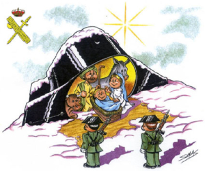 Original y simpática felicitación navideña 2007 de la Guardia Civil