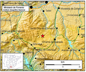 Registrado a la una de la tarde un terremoto de 2,6 grados con epicentro en Alhama