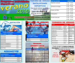 Actividades deportivas para el verano 2010