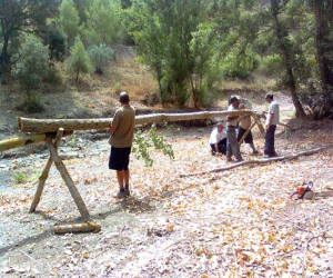 Preparando el recinto para la Romería 2010