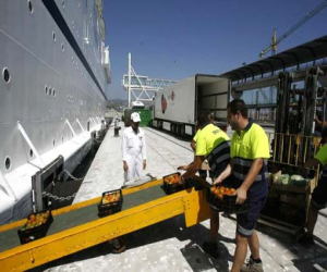 Los tomates de Zafarraya son embarcados para su consumo en los cruceros