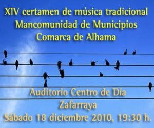 El certamen de música tradicional de la Mancomunidad el sábado día 18