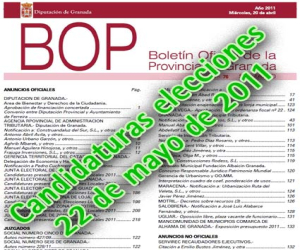 Candidatos y candidaturas 22-mayo-2011, elecciones municipales de Alhama y Comarca
