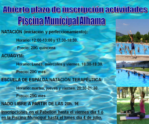 Nueva actividad de escuela de espalda/ natación terapéutica