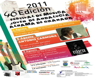 XLVI Festival de Música Joven de Andalucía de Alhama de Granada, los días 4, 5 y 6 de agosto de 2011