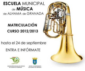 Matriculaciones en la escuela de música de Alhama