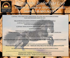 El Pato Loco acogerá el próximo sábado 13 de abril una concentración de caballistas