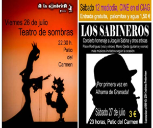 Teatro de sombras, cine y música para este fin de semana