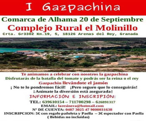 I Gazpachina Comarca de Alhama, el domingo 20 de septiembre organizada por el complejo rural el Molinillo